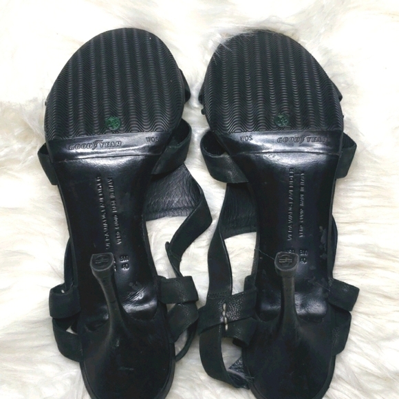Vera Wang Lavender Label Heeled Black Leather 9 - Picture 4 of 11